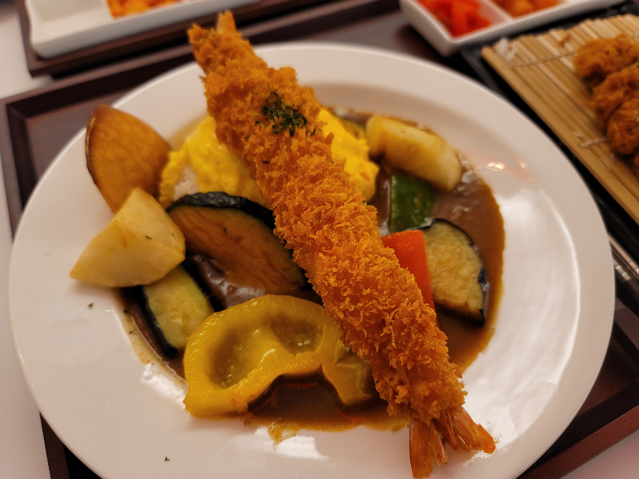 야채스아게 + 새우튀김 토핑