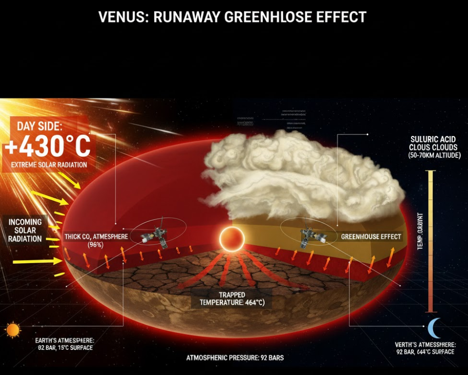 금성 대기 온실효과 메커니즘