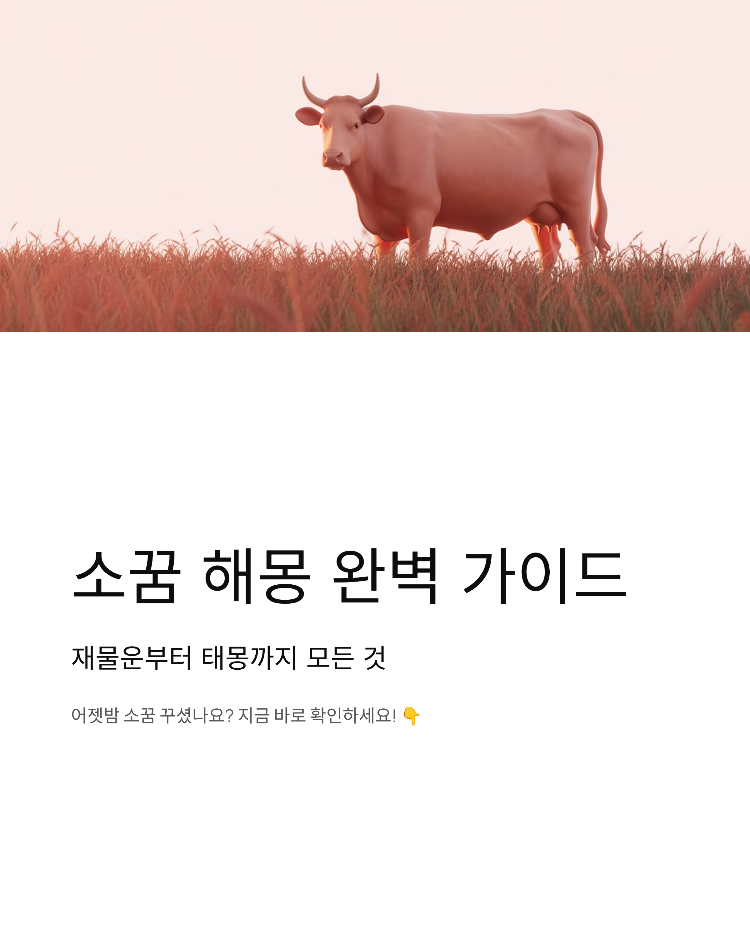 소꿈 해몽 완벽 정리 - 로또 당첨? 재물운? 태몽까지!
