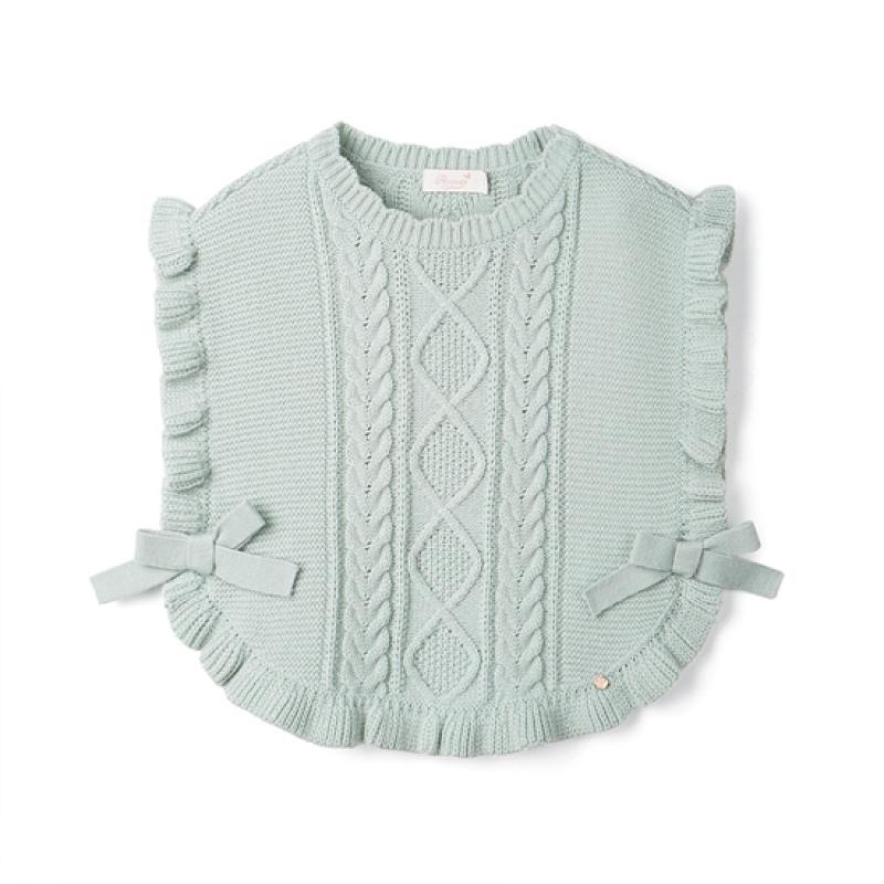 페리미츠 꽈배기 리본 니트 조끼 여아 니트 조끼 P221