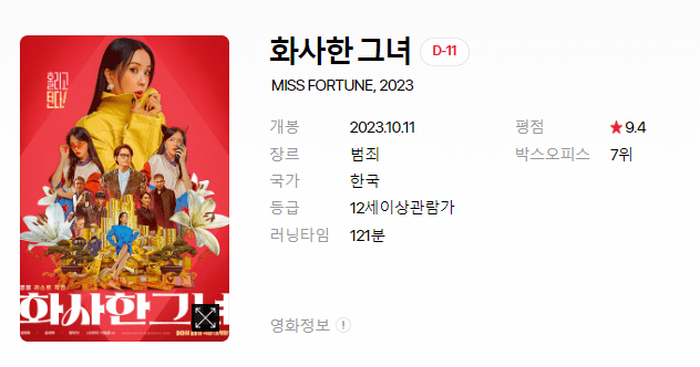 영화 개봉예정작 순위 2023년 9월 마지막주