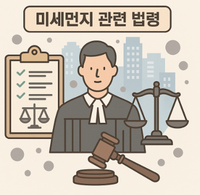 미세먼지 관련 법령을 설명하기 위한 판사의 이미지