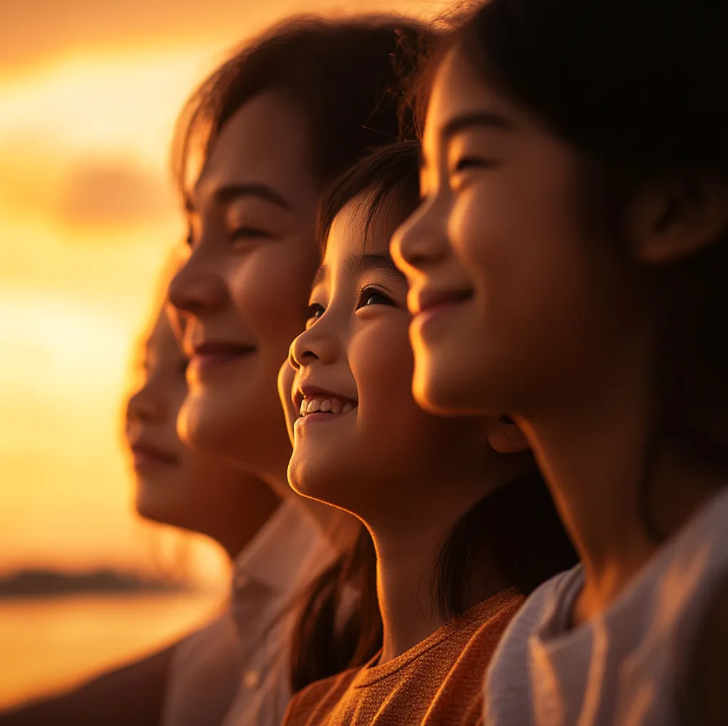 코타키나발루에서-석양보는-한국인-가족-03