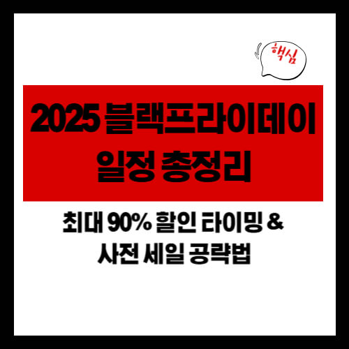 2025 블랙프라이데이 일정 총정리|최대 90% 할인 타이밍 & 사전 세일 공략법