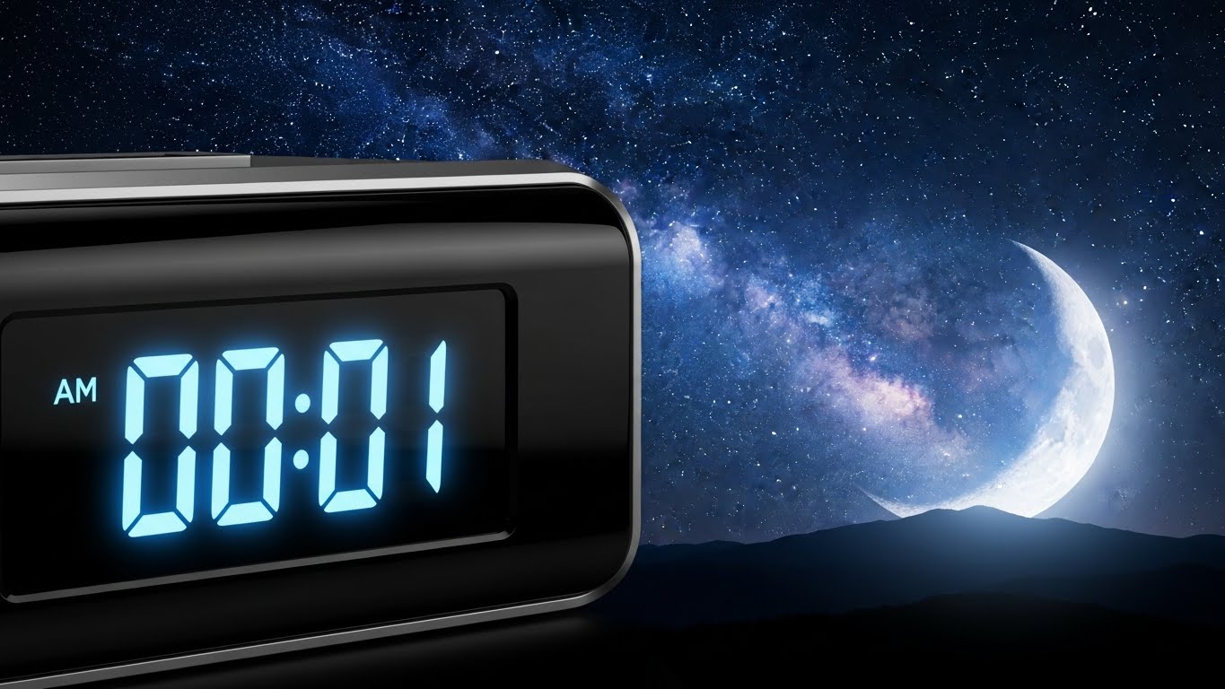 취소표가 풀리는 자정 무렵을 상징하는 디지털 시계 이미지