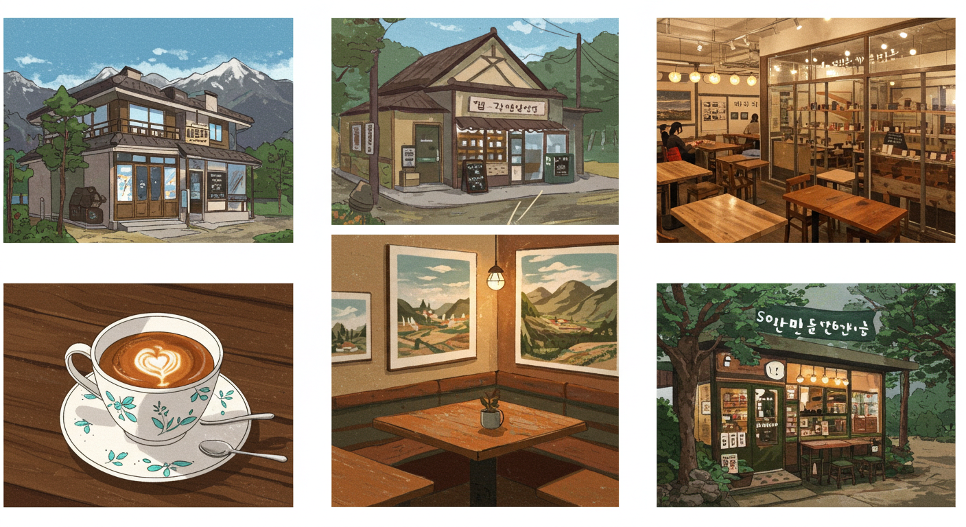 평창 산골 카페와 홍천 갤러리 카페, 강릉 숲속 책방