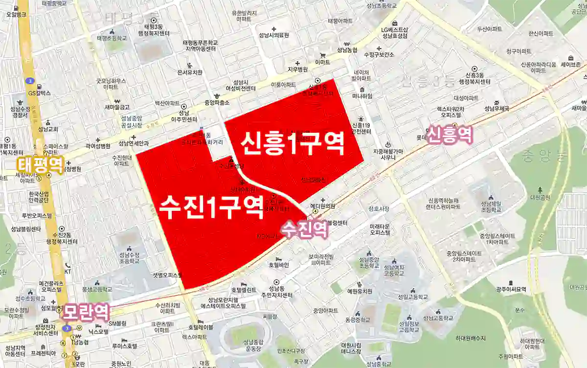 신흥1구역-수진1구역-위치