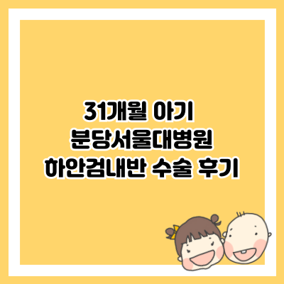 31개월 아기 분당서울대병원 하안검내반 수술 후기