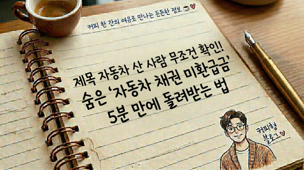 자동차 채권 미환급금 커피형 블로그 썸네일
