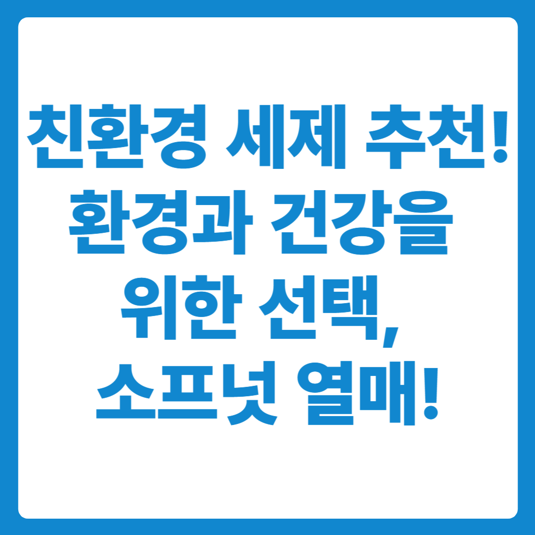 천연세제 소프넛 열매! 친환경 세제로 환경과 건강을 위한 세제 추천!