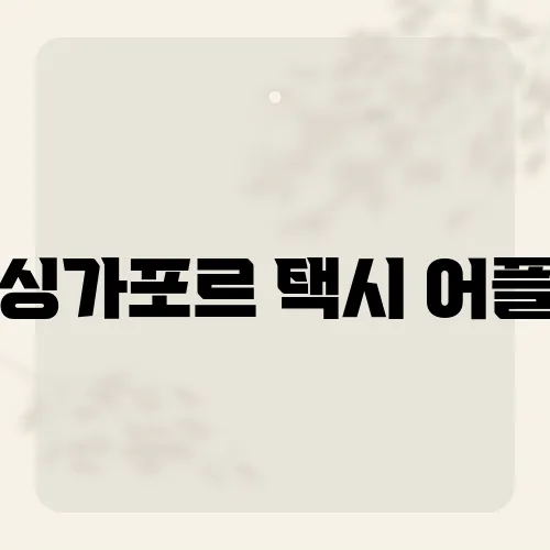 싱가포르 택시 어플, 새 판짜는 숨은 기능?