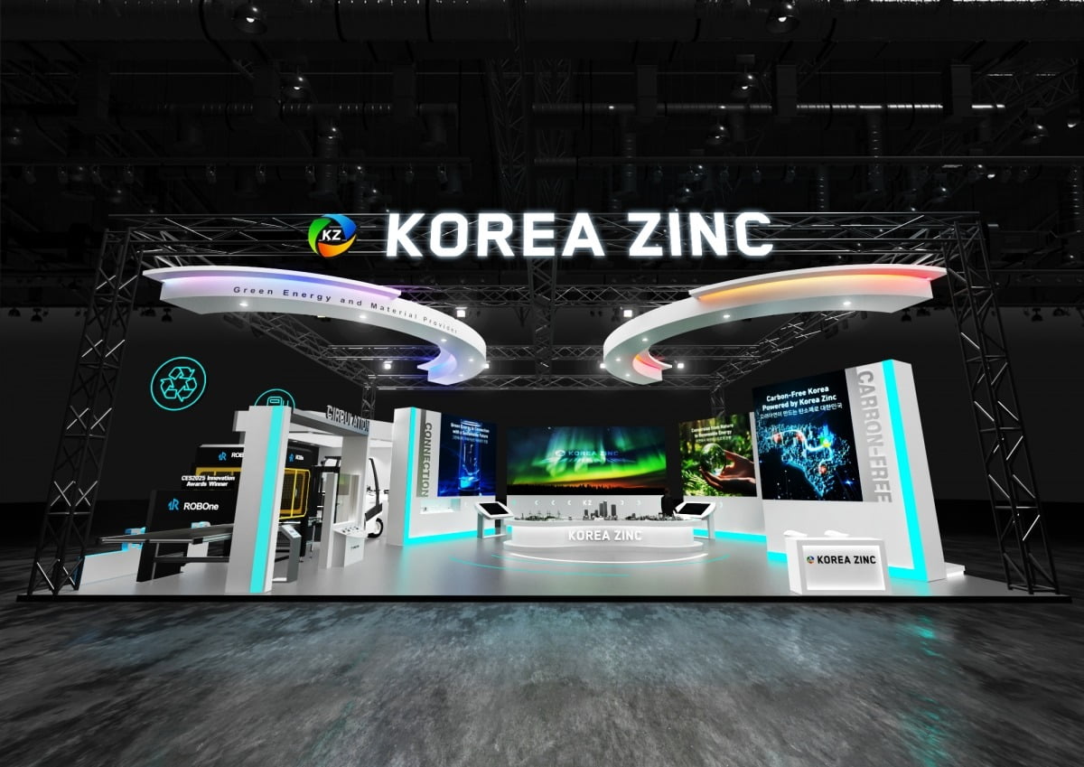 고려아연 2025기후산업국제박람회 전시부스 정면 조감도.