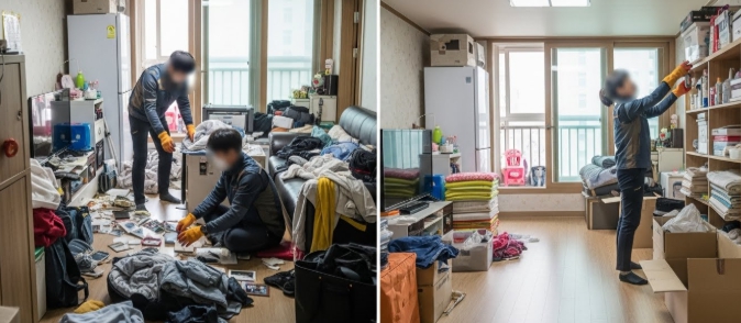 장수 고독사청소 및 정리중