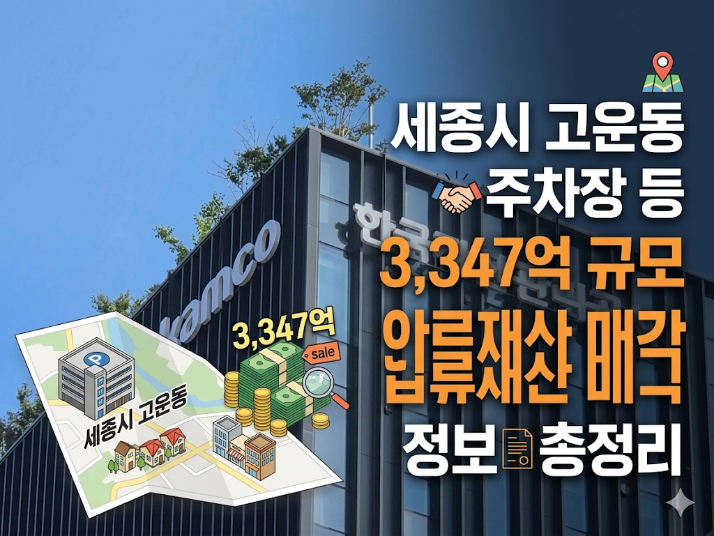 캠코 온비드 공매 3347억 매각 개시! 세종시 고운동 주차장 및 반값 부동산 투자 찬스 정리