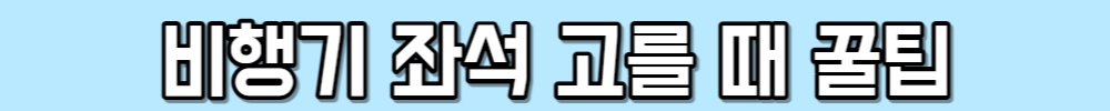 비행기 좌석 고를 때 꿀팁
