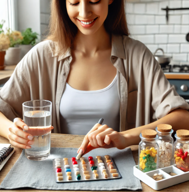 영양제 챙겨 먹는 모습