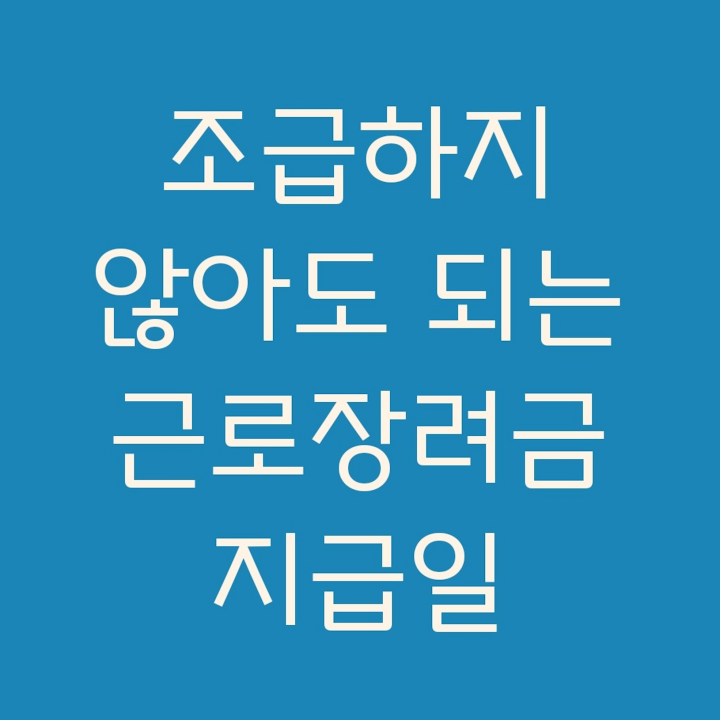 근로장려금-지급일