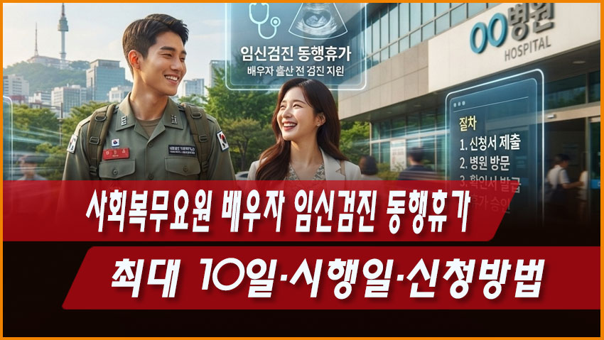 사회복무요원 배우자 임신검진 동행휴가｜최대 10일&middot;시행일&middot;신청방법