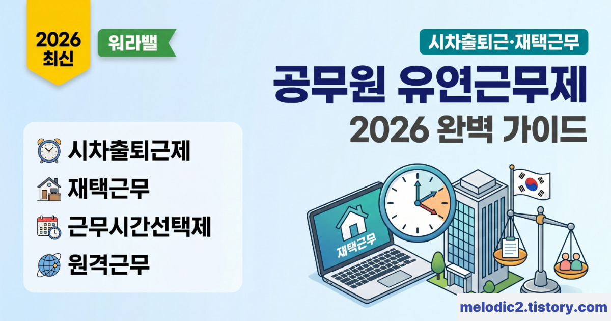 2026 공무원 유연근무제 종류 및 신청 방법