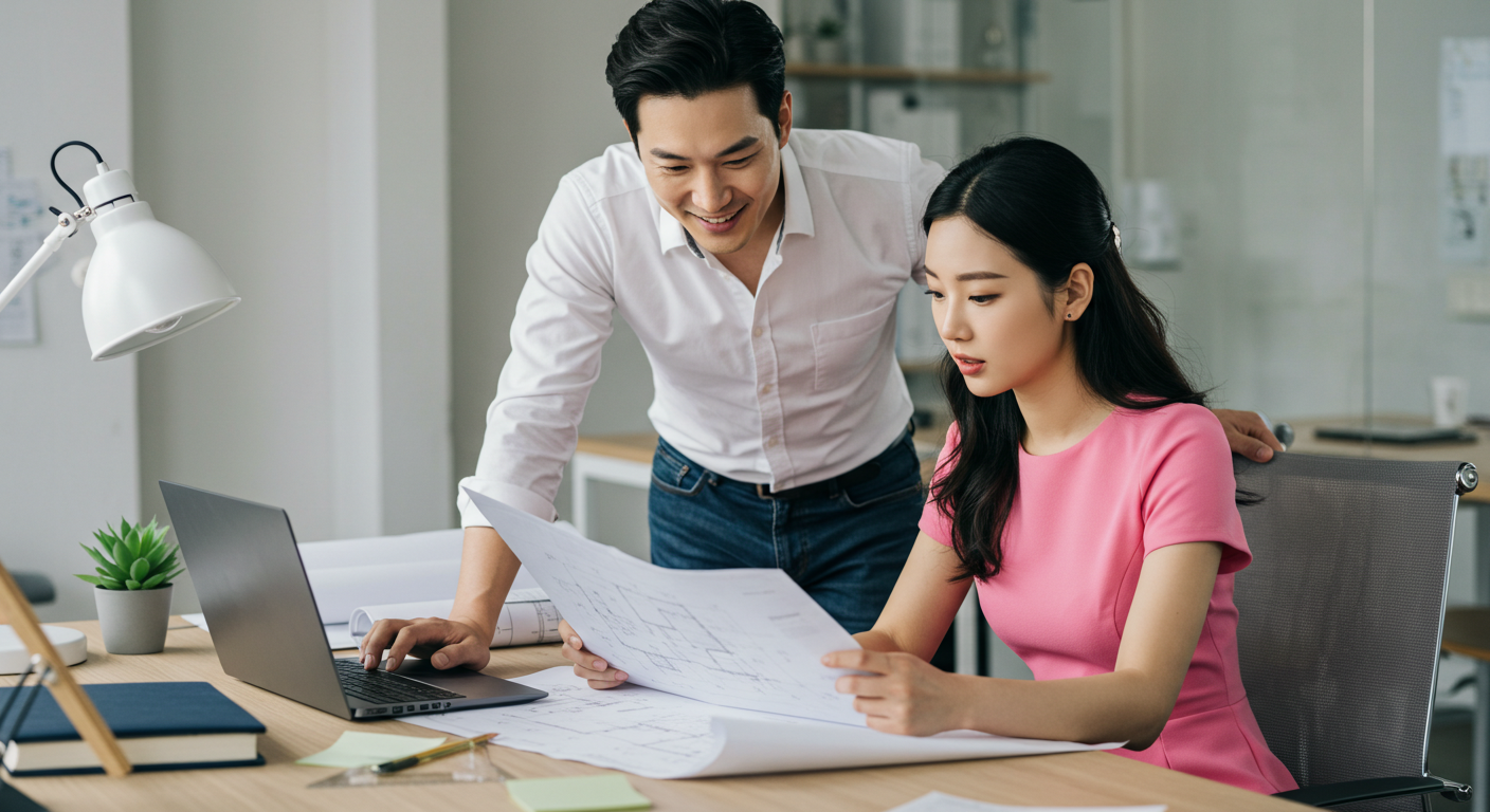 사무실 입구 인테리어