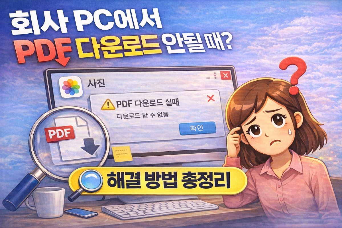 회사 pc에서 pdf 다운로드 안될때 해결법