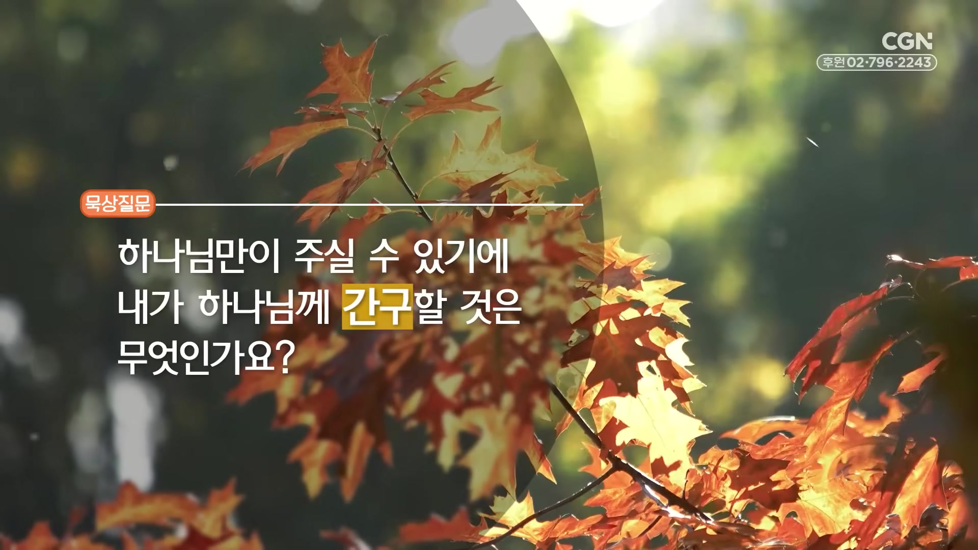 하나님만이 주실 수 있기에 내가 하나님께 간구할 것은 무엇인가요?