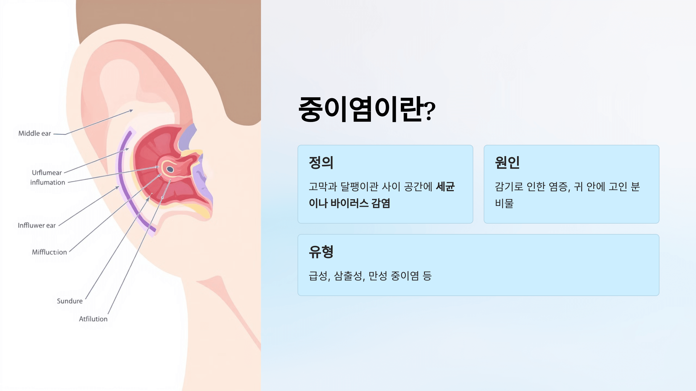 중이염과 관련된 사진입니다.