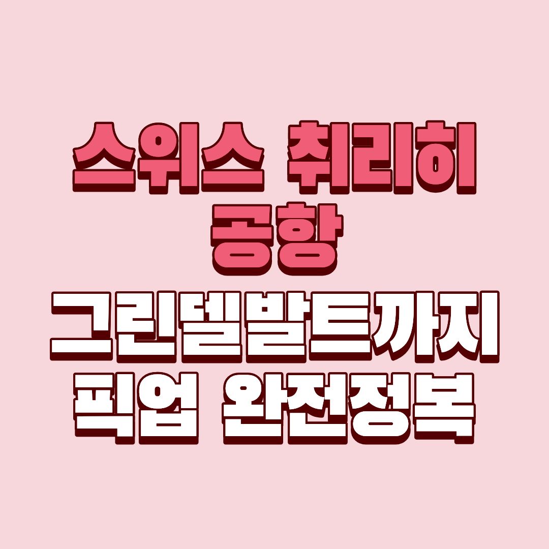 스위스 취리히 공항에서 그린델발트까지 픽업 완전정복
