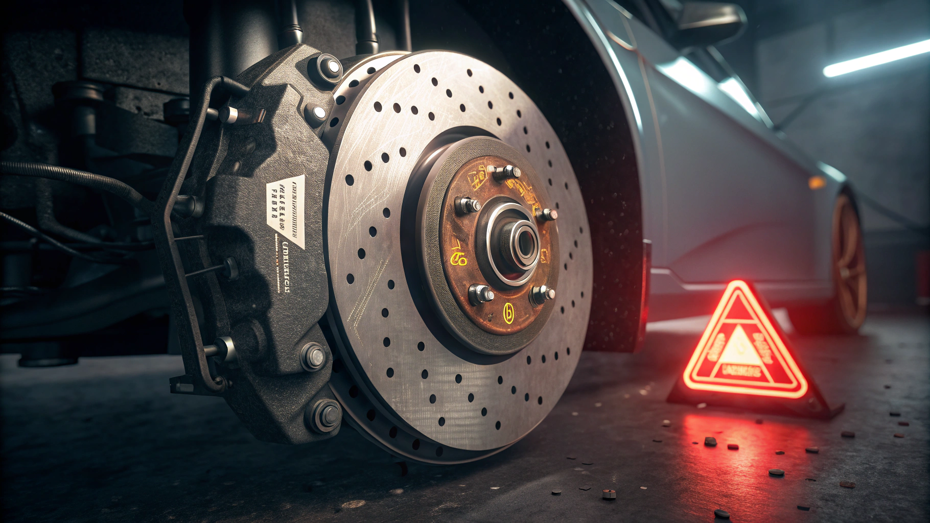 브레이크 소리에 대한 경고 이미지