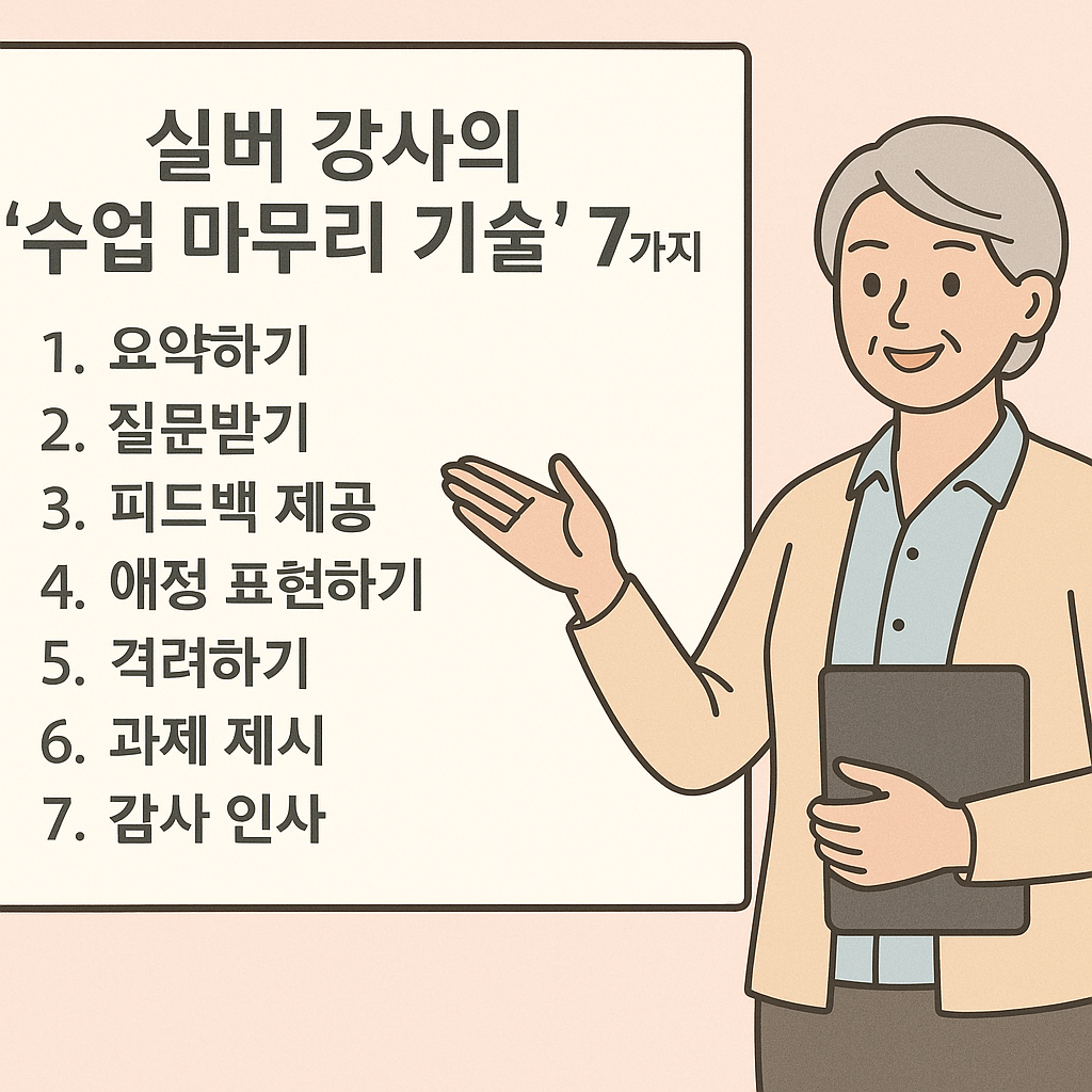 실버 강사 수업 마무리 기술 7가지