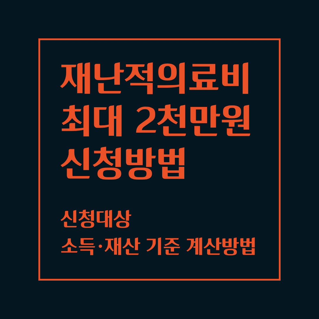 재난적의료비 지원