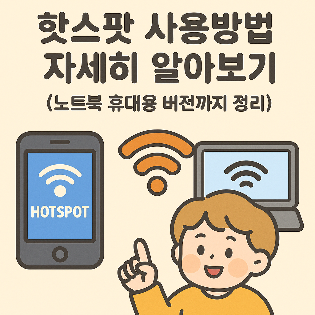 핫스팟 사용방법 자세히 알아보기 (노트북 휴대본 버전까지 정리)