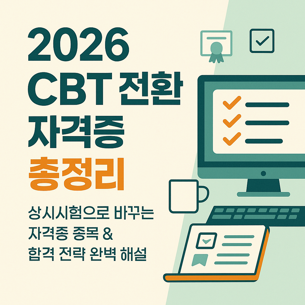 2026년 CBT 전환 자격증 총정리 ❘ 상시시험으로 바뀌는 종목 & 준비 전략