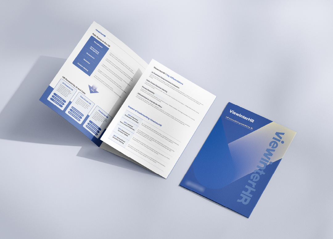 3단접지 브로슈어 디자인 표지와 내지 모습