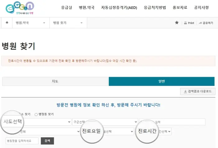 일요일 진료 병원