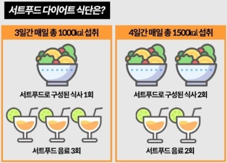 서트푸드 다이어트 식단