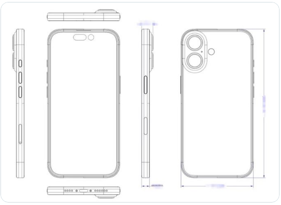 아이폰 16에 대한 최신 루머와 도면&#44; 컨셉 렌더링(출처-twitter)