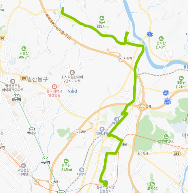 고양-69번-버스-노선-지도