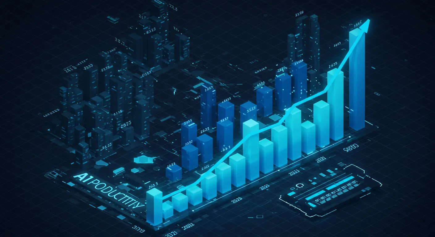 2025년 AI 업무 효율화 도구 시장 규모와 성장률을 보여주는 그래프