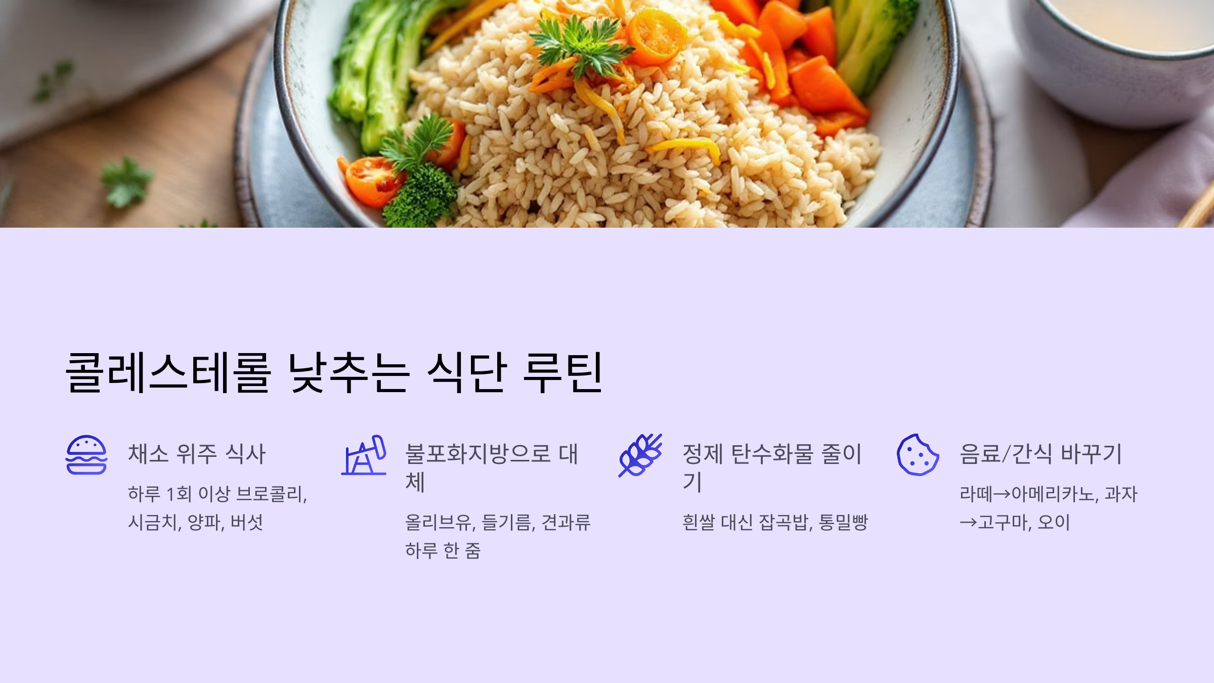 콜레스테롤 낮추는 식단 루틴