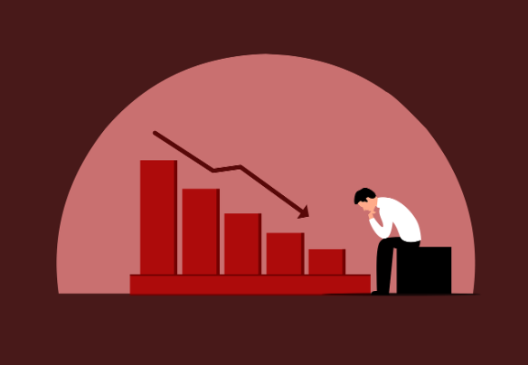 20대가-투자에-실패하여-고개숙인-이미지