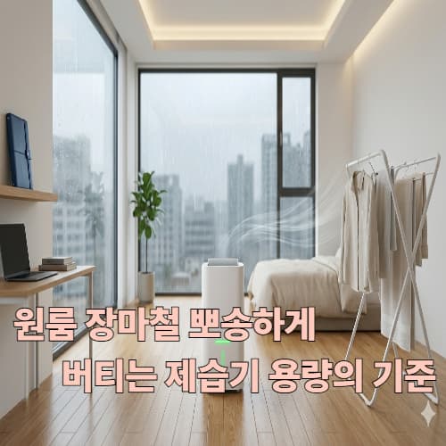 장마 대비: 원룸 제습기 용량 선택과 배치법