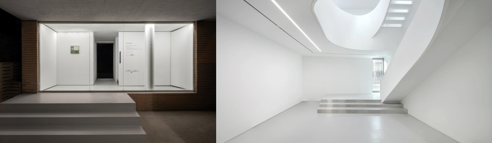 에스더 쉬퍼 서울 갤러리 입구와 내부 전시 공간의 곡선형 구조