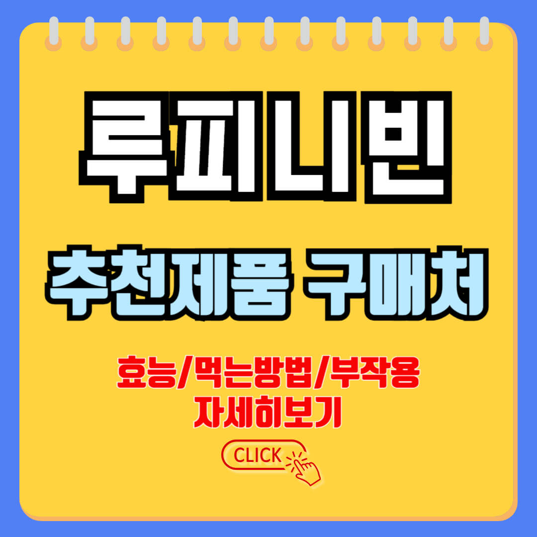 "루피니빈 추천제품 구매처, 효능 부작용, 먹는방법"