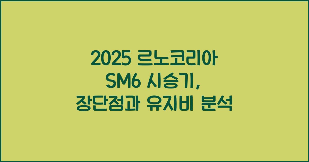 2025 르노코리아 SM6 시승기 제원 연비 장단점 유지비 오너평가