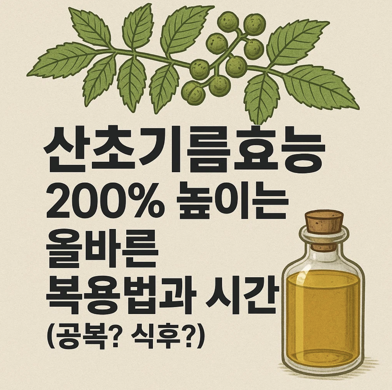 산초기름효능 200% 높이는 올바른 복용법과 시간 (공복? 식후?)