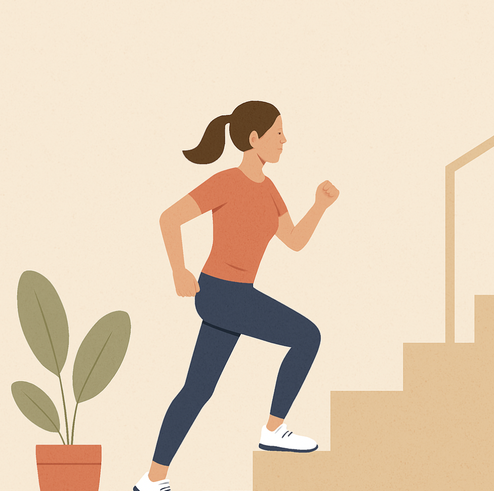 계단 오르는 사람 이미지