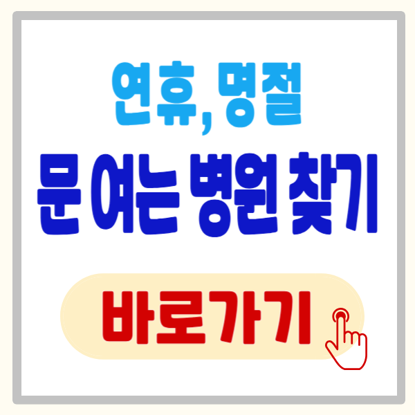 문 여는 병원 찾기, 근처 병원 응급실 뺑뺑이 방지 실전 가이드