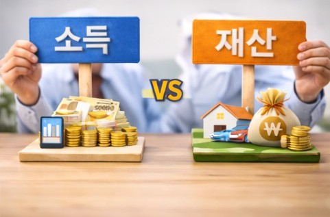 소득 기준과 재산 기준 차이 정리