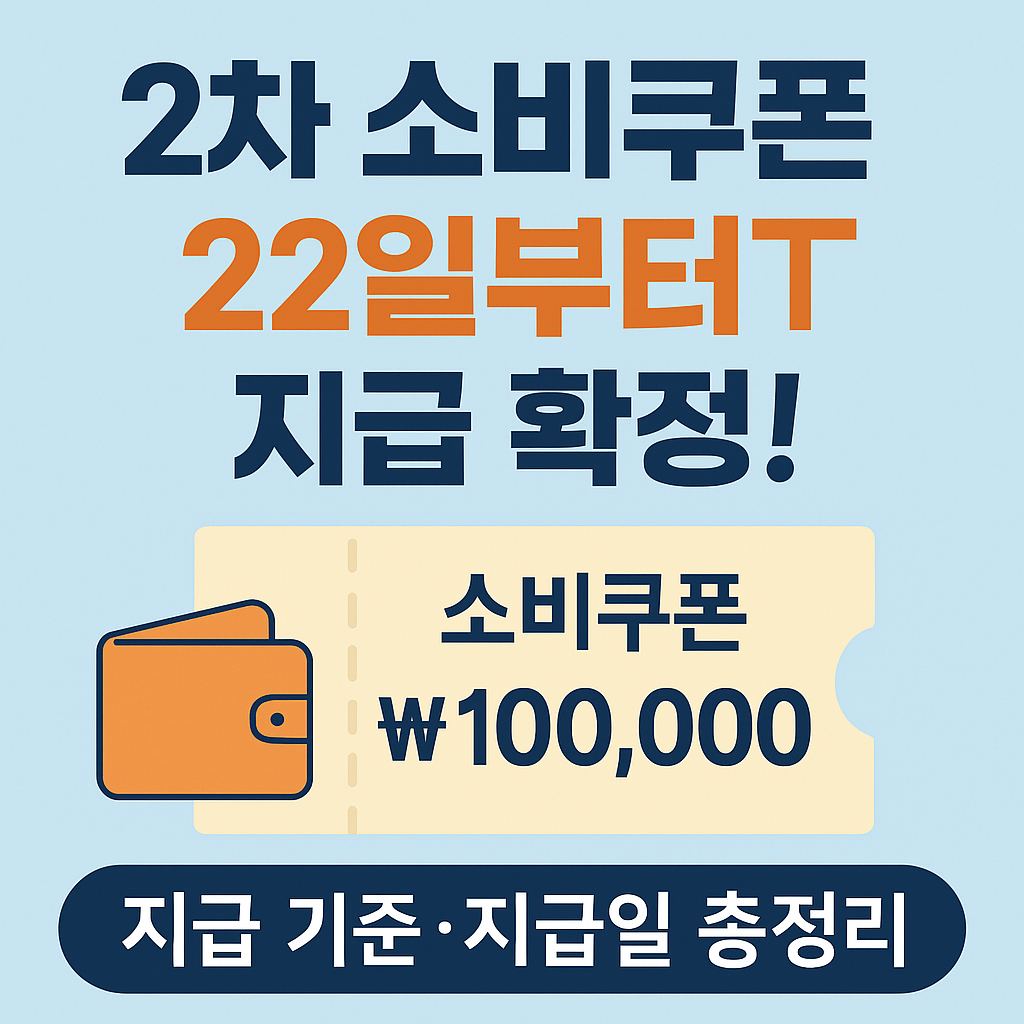 2차 소비쿠폰 지급 확정 안내 그래픽 이미지